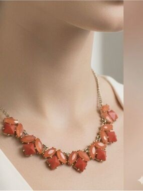ICING Shades of Orange 16”L Necklace Signed